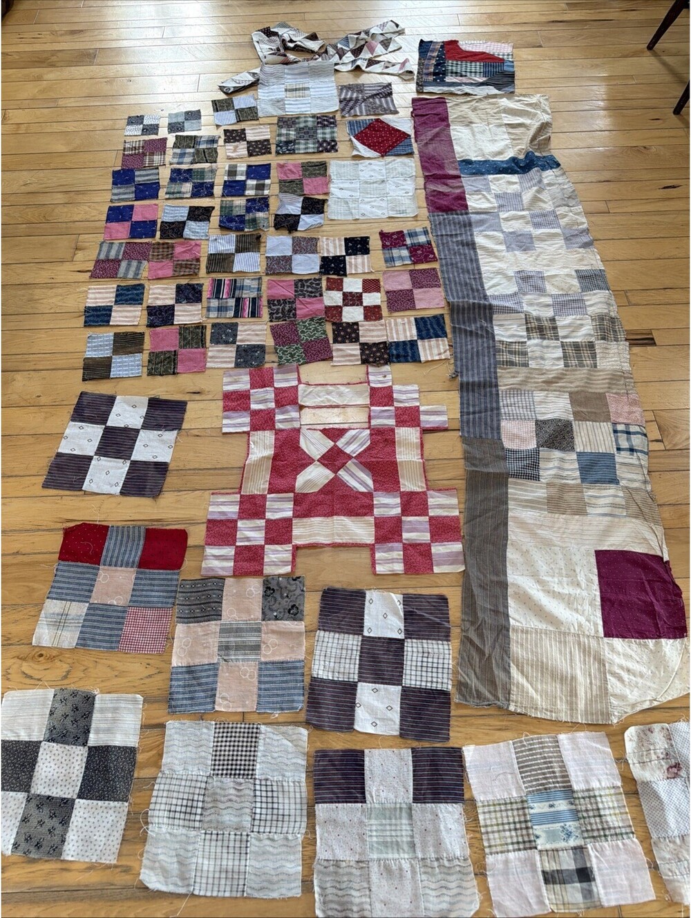 Vtg Quilt Blocks Square Cotton Fabric Lot 40+ Patchwork Crafts Handmade